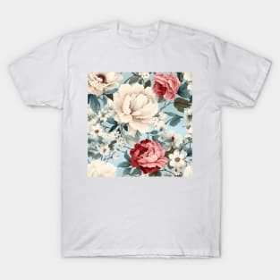 Shabby Chic Flowers Pattern 1 T-Shirt